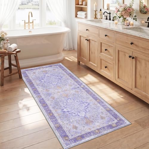 RELEANY Washable Area Rug, Runner 2'6"x5', Purple
