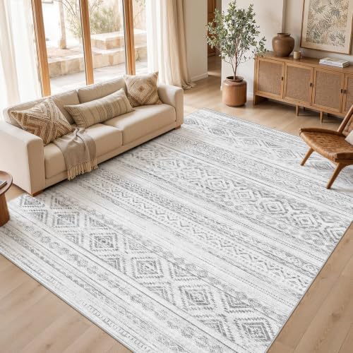 cotiled Boho 7x9 Area Rug for Living Room: Large Moroccan Washable Rug