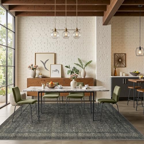 Rugxara 6x9 Washable Area Rug for Living Room, Moss Brown