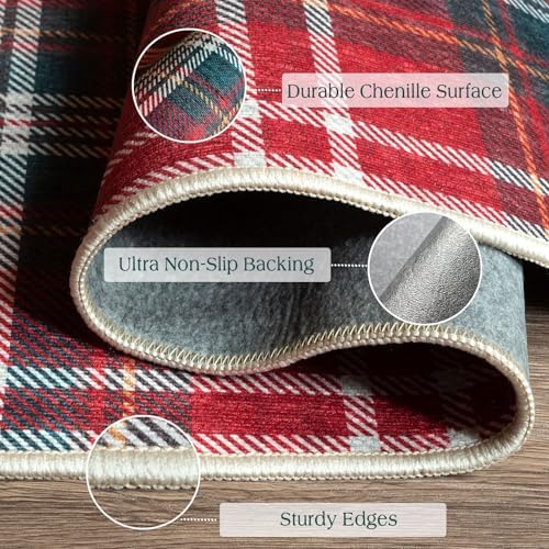 Christmas Plaid Outdoor Rug 28"x43" Front Door Mat Outside Entrance