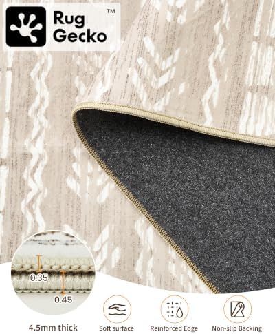 Miukiki Washable 2x6 Runner Rug Hallway Non Slip Kitchen Runner Brown