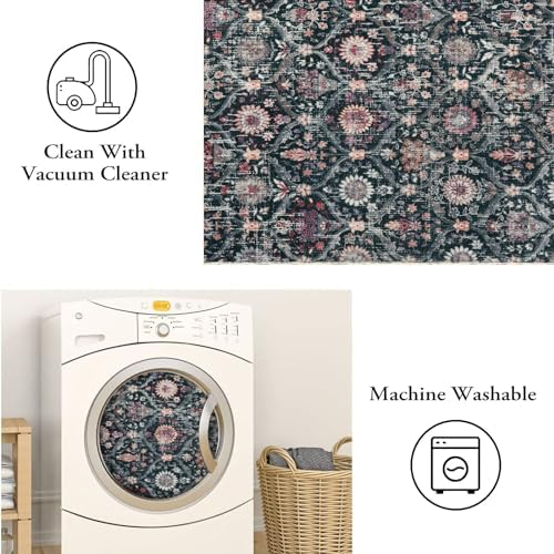 Lahome Moroccan Washable Round Area Rug, Soft Round Rugs 6ft Ultra-Thin
