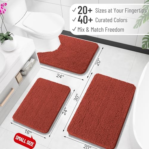OLANLY Bathroom Runner Rugs 70x24, Extra Soft Absorbent Chenille Bath Rugs