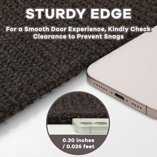 EARTHALL Washable Runner Rug, Non Slip Hall Runner, 3x12 Ft, Taupe/Coffee
