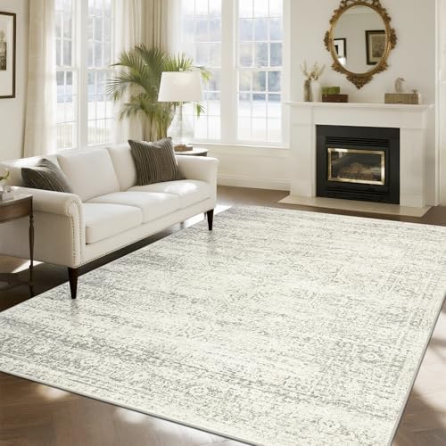 Washable Rugs 8x10 Area Rug for Living Room,Bedroom,Dining Room-Beige Green