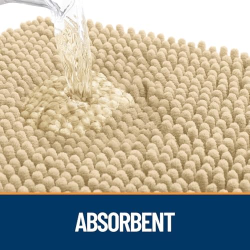 OLANLY Dog Door Mat for Muddy Paws 34x21, Super Absorbent Chenille Mud Mat