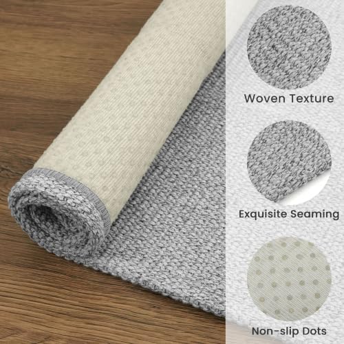 EARTHALL Washable Area Rug, Non Slip Entryway Rug, 4x6 Ft, Heather Gray