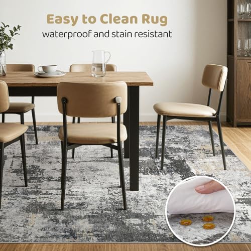 LOONGRUG 8x10 Area Rugs Washable Large Neutral Modern Living Room Rug