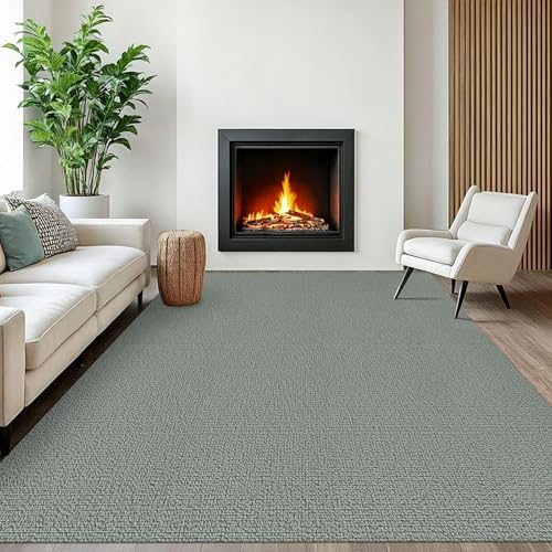 EARTHALL Washable Area Rug, Non Slip Living Room Rug, 6x9 Ft, Green/Grey
