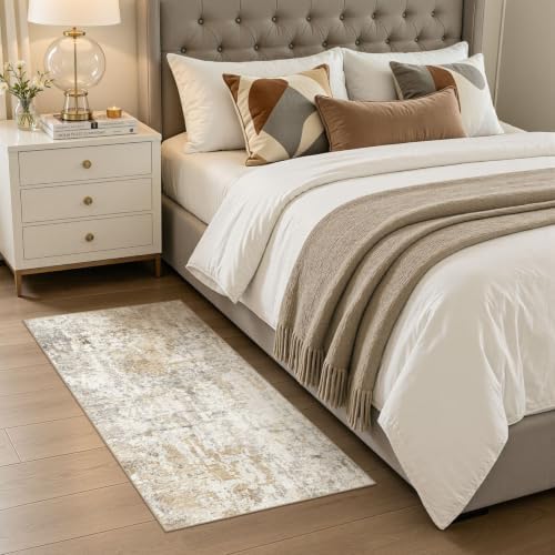 LOONGRUG Runner Rug 2x4 Washable Non-Slip Neutral Modern Abstract Rug