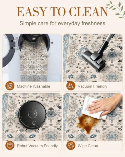 OLANLY 2x5 Washable Runner Rug, Soft Non Slip Carpet for Hallway Kitchen