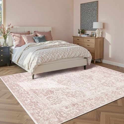 Rugxara 6x9 Pink Washable Area Rug for Living Room&Bedroom
