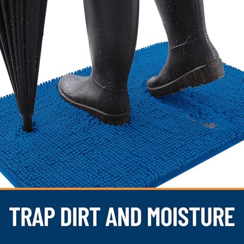 OLANLY Dog Door Mat for Muddy Paws 70x46, Super Absorbent Chenille Mud Mat