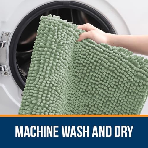 OLANLY Bathroom Runner Rugs 59x20, Extra Soft Absorbent Chenille Bath Rugs