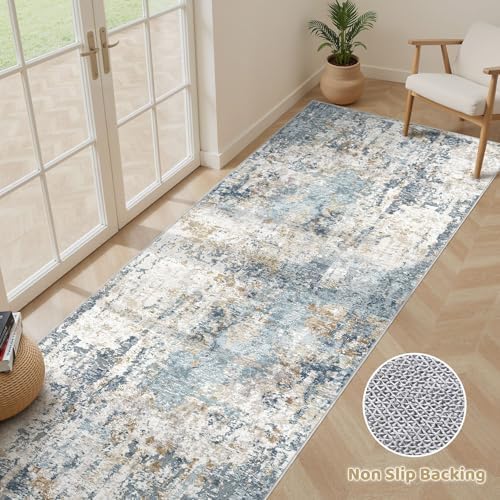 LOONGRUG Runner Rug 3x10 Washable Non-Slip Kitchen Neutral Modern Rug
