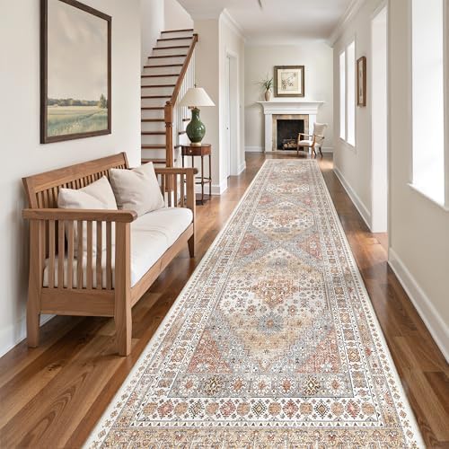 zesthome 2'6 x 10' Runner Rug Non Slip,Washable Kitchen Rugs,Orange