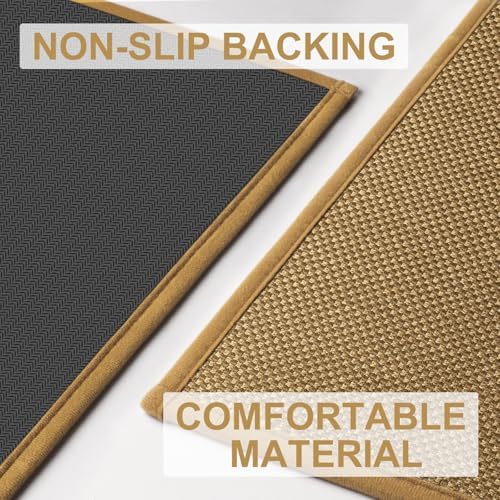 LEKEEPGO Door Mat 17"x29", Non Slip Washable Indoor Door Mat, Light Brown