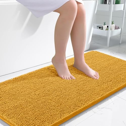 OLANLY Large Bathroom Rugs 50x30, Extra Soft Absorbent Chenille Bath Rugs