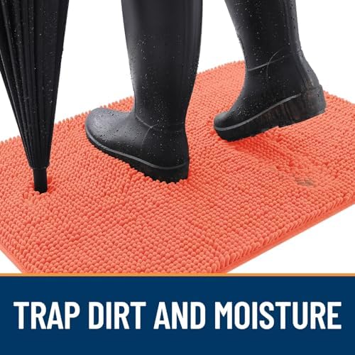OLANLY Dog Door Mat for Muddy Paws 44x32, Super Absorbent Chenille Mud Mat