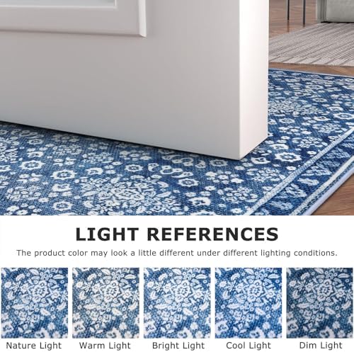 Vintage Washable Runners for Hallway 2.6x18 Runner Rug Non Slip