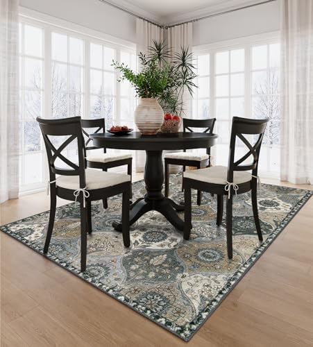 Lahome Moroccan Washable Living Room Rug, 5x8 Rugs for Bedroom Dining Room