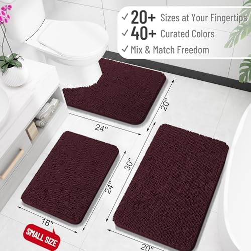 OLANLY Large Bathroom Rugs 44x32, Extra Soft Absorbent Chenille Bath Rugs