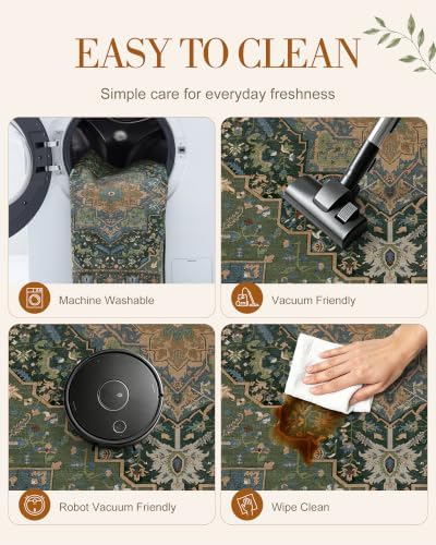 OLANLY 2x8 Washable Runner Rug, Soft Non Slip Carpet for Hallway Kitchen