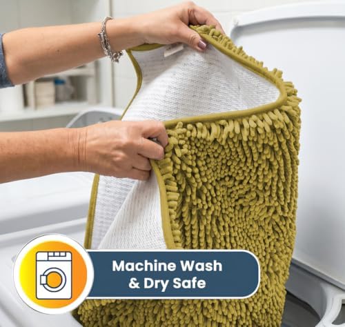 Muddy Mat® | Super Water Absorbent Door Mat Indoor, Microfiber Quick Dry Chenille Entryway Rug, Slip Resistant Front Door Mat, Indoor Mats for Entryway, Machine Washable Pet Rug, Mustard 32" x 40"