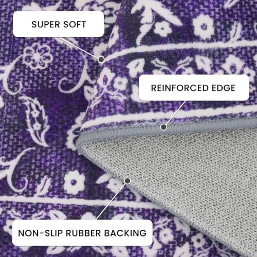 Washable Vintage 2x6 Runner Rug Non Slip Runners for Hallway