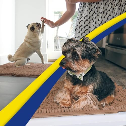 Muddy Mat® | Super Water Absorbent Door Mat Indoor, Microfiber Quick Dry Chenille Entryway Rug, Slip Resistant Front Door Mat, Indoor Mats for Entryway, Machine Washable Pet Rug, Mocha 2ft x 4ft