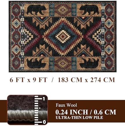 YIHOUSE 6x9 Western Cabin Area Rugs for Living Room