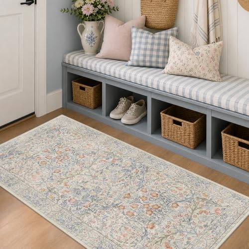 Washable 3x6 Runner Rug for Entryway, Laundry, Bathroom, Bedside, Kitchen