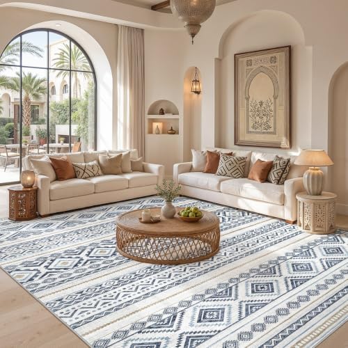 cotiled Boho 8x10 Area Rugs for Living Room: Large Moroccan Washable Rug