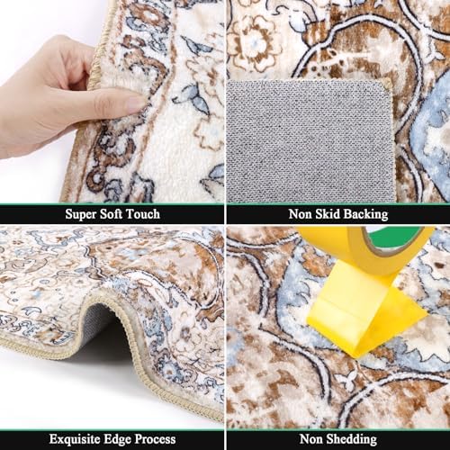 HEBE Hallway Runner Rug 2'8''x8', Washable Non Slip Kitchen Rug Runner