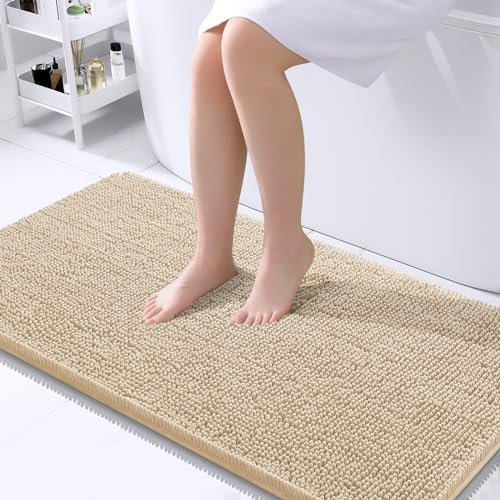 OLANLY Bathroom Runner Rugs 40x24, Extra Soft Absorbent Chenille Bath Rugs