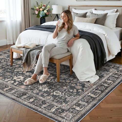 6x8 Living Room Rug - Washable Non-Slip Dining Room Rugs for Under Table