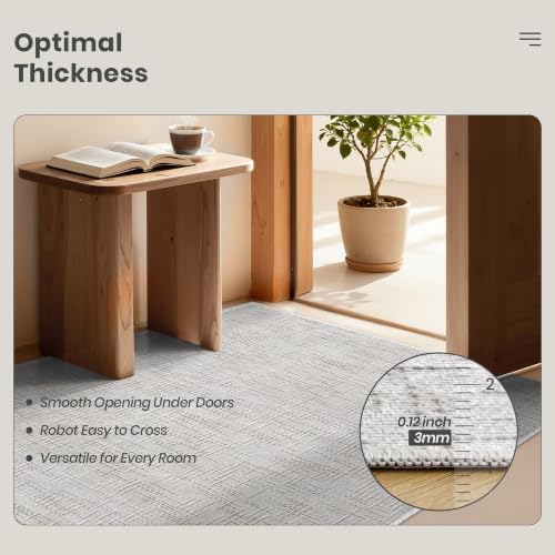 Valenrug Washable Rugs 5x7, High-Low Pile Area Rugs for Living Room, Grey