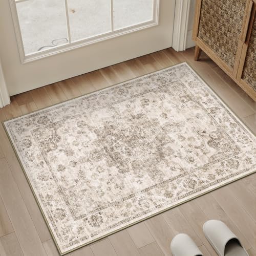 2x3 Brown Neutral Area Rug