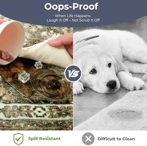 OPPODREAM Vintage Brown Area Rugs 2x10, Washable Rug for Living Room