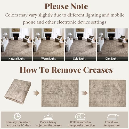 Machine Washable Rugs for Living Room: 10x14 Area Rugs for Bedroom