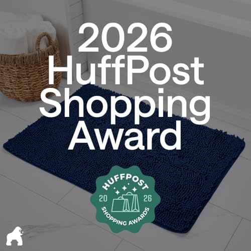 GORILLA GRIP Bath Rug Mat for Bathroom, Absorbent Chenille 24x17 Royal Blue