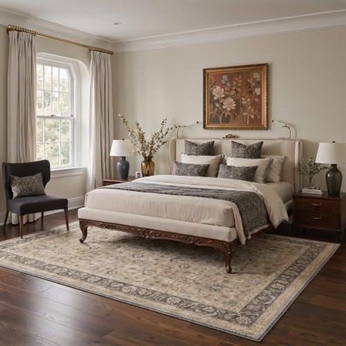 Bavni 2x3 Doormat, Vintage Floral Washable Non Slip Area Rug for Entrance