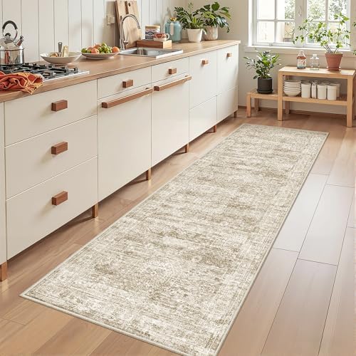 2x7 Runner Rug Non Slip,Washable Hallway Runner Rug,Brown
