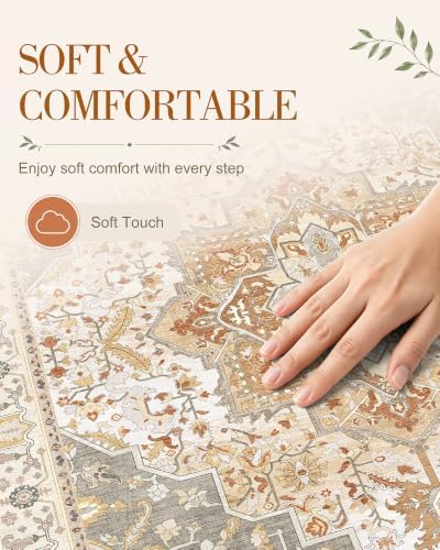 OLANLY 4x6 Washable Area Rugs, Soft Non Slip Carpet for Bedroom Living Room