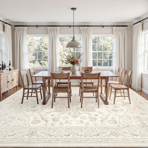 10x12 Area Rugs Living Room: Bedroom Washable Carpet Beige White