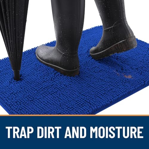 OLANLY Dog Door Mat for Muddy Paws 48x30, Super Absorbent Chenille Mud Mat