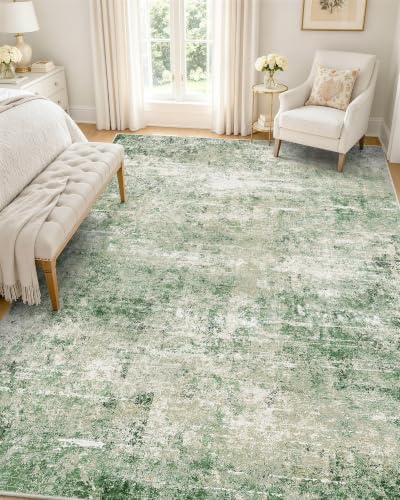 OLANLY 5x8 Washable Area Rug, Soft Non Slip Carpet for Bedroom Living Room