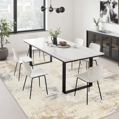 5x8 Area Rug Living Room: Modern Washable Soft Carpet Beige Brown