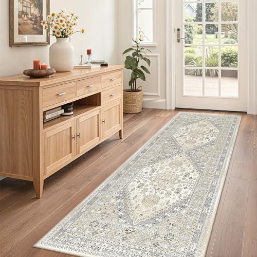 zesthome 2x5 Rug Runners for Hallways Non Slip,Kitchen Rugs,Beige