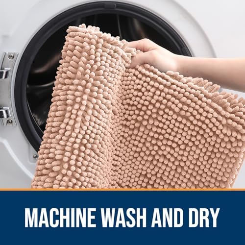 OLANLY Dog Door Mat for Muddy Paws 54x32, Super Absorbent Chenille Mud Mat